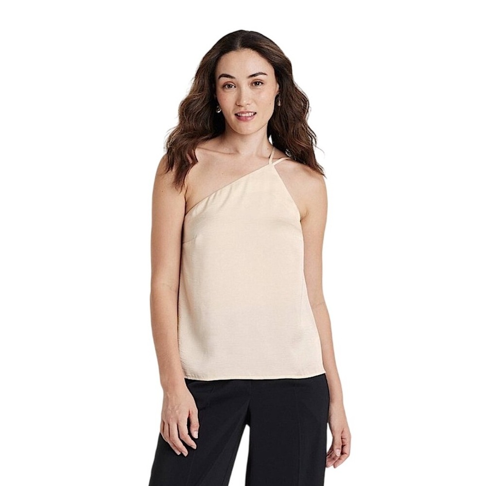 NWT A New Day Tank Top Women's Size Large Cream‎ One Shoulder Cami